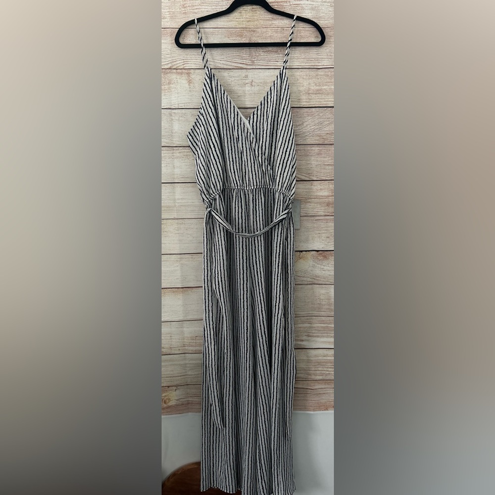 Womens jumpsuit navy/white stripe